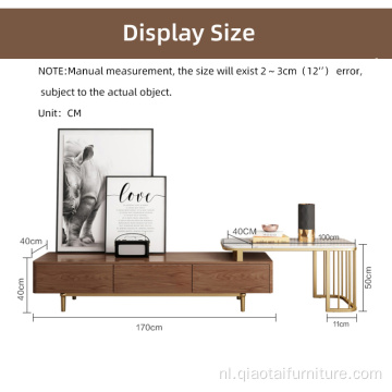 Modern gouden frameMultifunctionele tv-standaard voor opslag